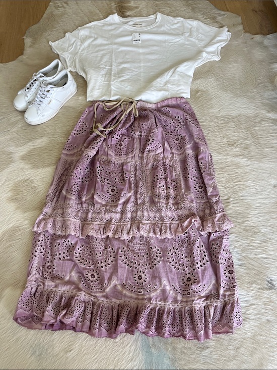 Magnolia Pearl Dresses & Skirts - Magnolia  Pearl Ruffle Midi Skirt